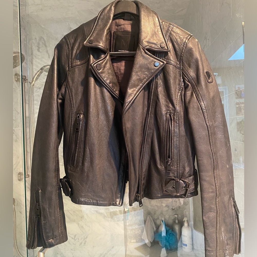EUC Mauritius Black leather moto jacket in soft, supple leather 🧥 - Picture 15 of 15